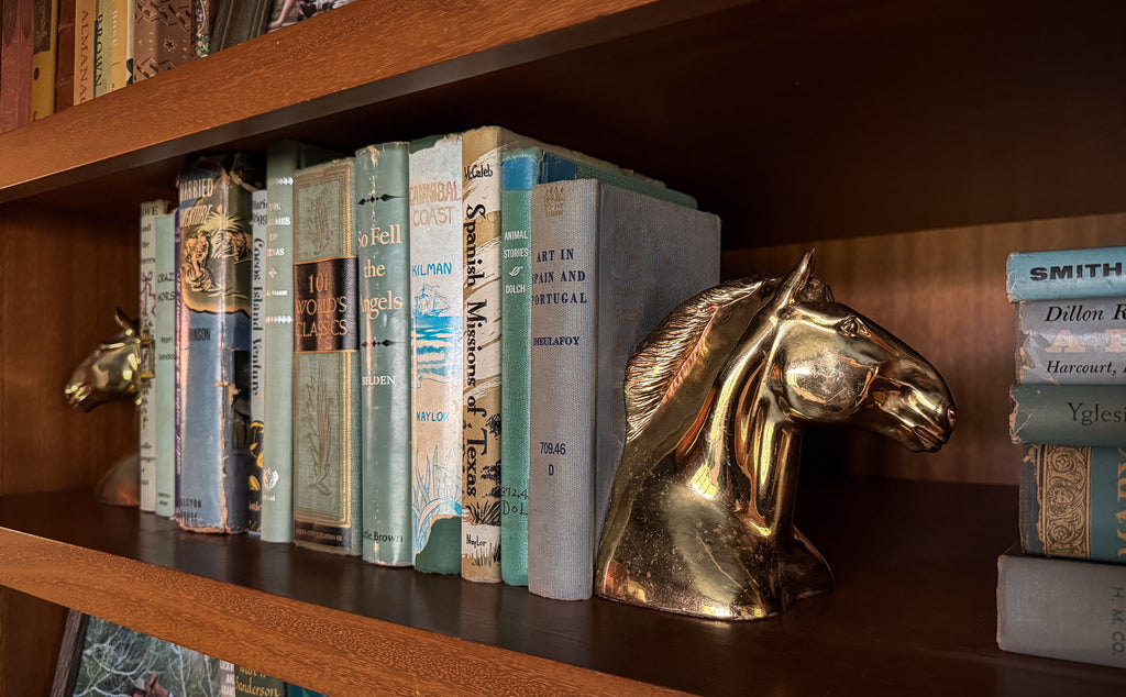 Brass Horse Head Bookends